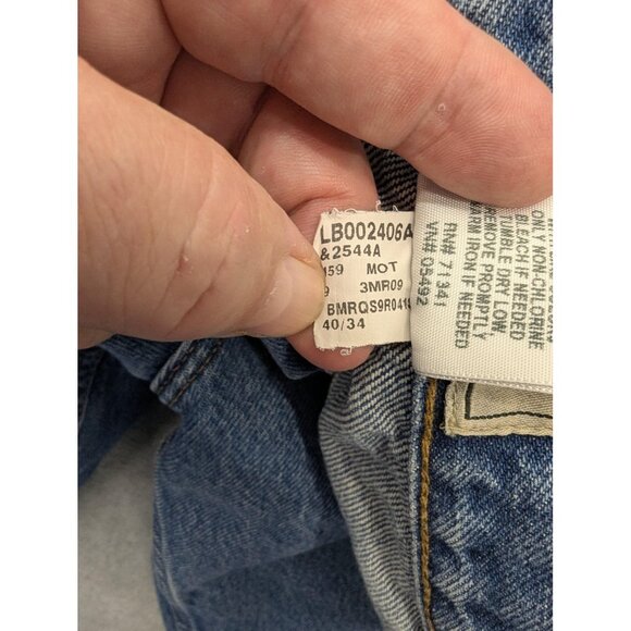 L.L.Bean Jeans Mens 40x34 Blue Relaxed Fit Straight Leg Zip Fly Cotton Denim - Picture 15 of 15